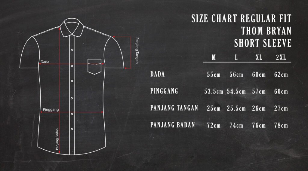 Size Chart Regular Fit Fix